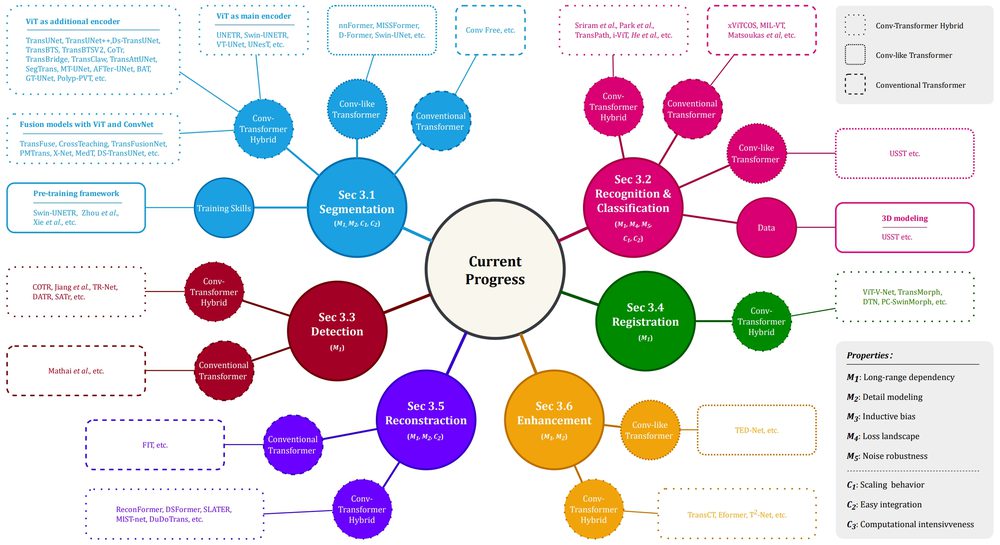 Figure from: Transforming medical imaging with Transformers? A comparative review of key properties, current progresses, and future perspectives